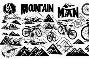 Mountain bike on a mountain tattoo idea