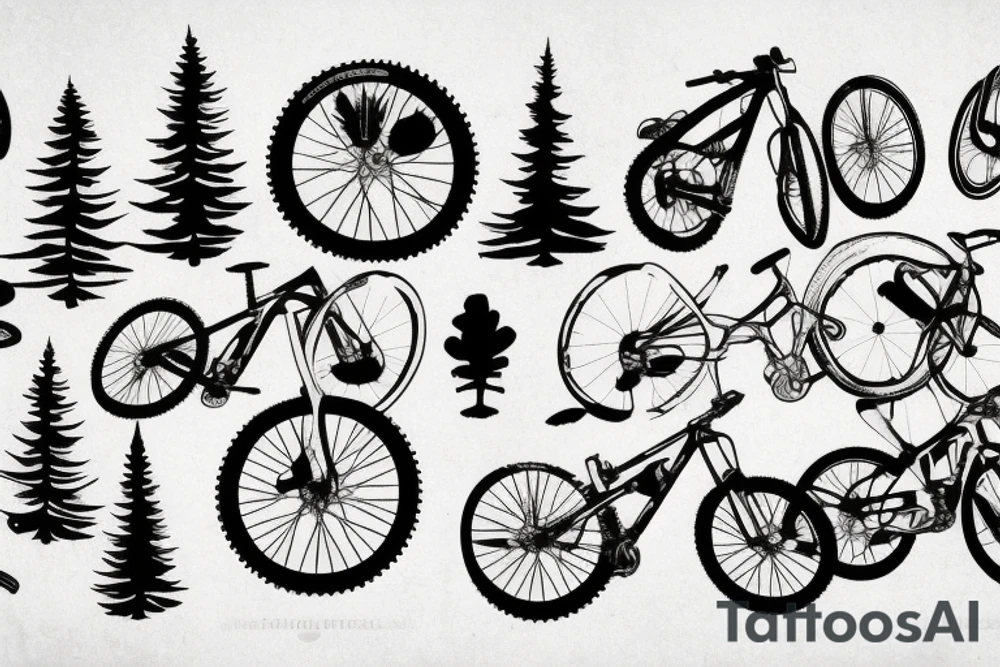 Mountain bike on a mountain tattoo idea