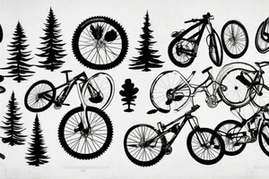 Mountain bike on a mountain tattoo idea