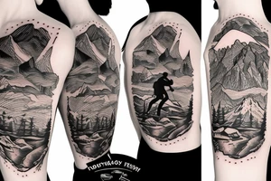 Mountain bike on a mountain tattoo idea