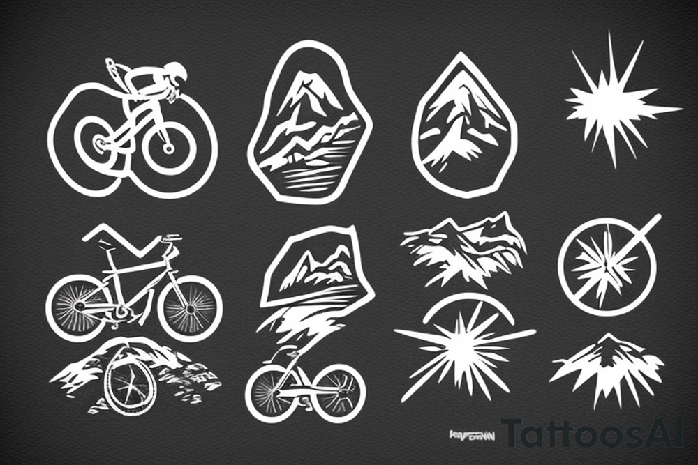 Mountain bike on a mountain tattoo idea