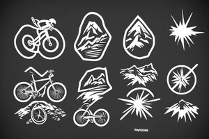 Mountain bike on a mountain tattoo idea