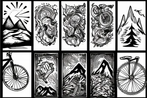 Mountain bike on a mountain tattoo idea