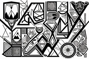 Mountain bike on a mountain tattoo idea