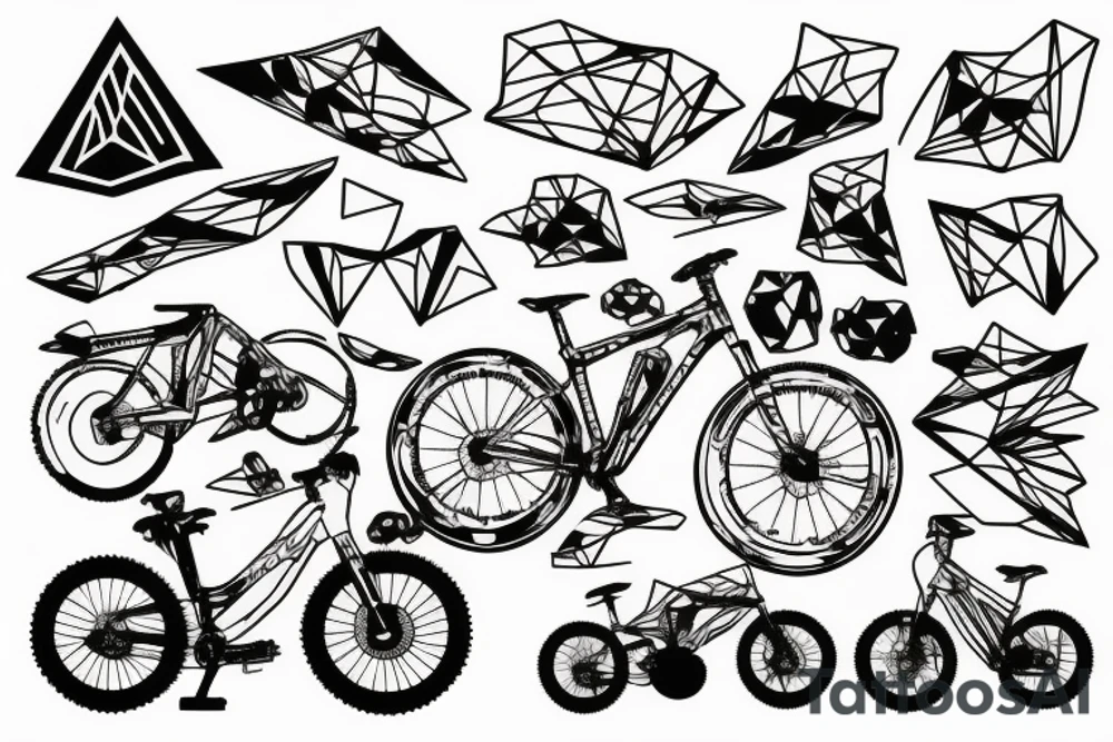 Mountain bike on a mountain tattoo idea