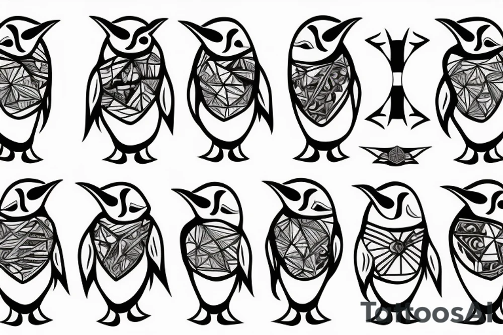 mola art puffin bird tattoo idea