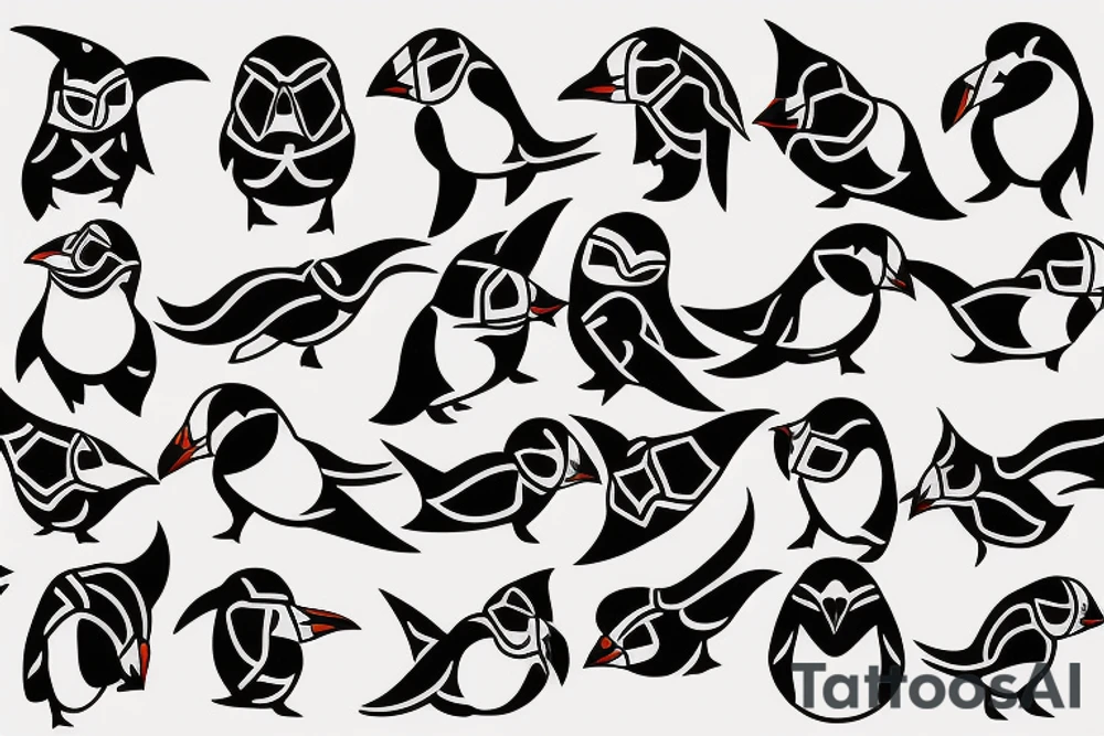 mola art puffin tattoo idea