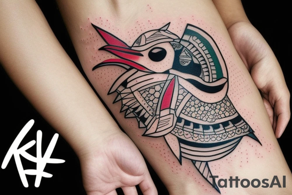 mola art puffin tattoo idea