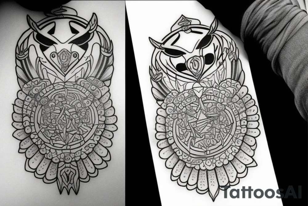 mola art puffin tattoo idea