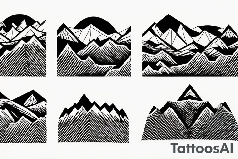 Mountain bike with mountain in background tattoo idea