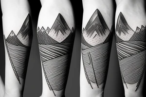 Mountain bike with mountain in background tattoo idea