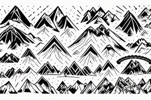 Mountain bike with mountain in background tattoo idea