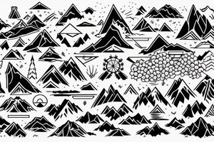 Mountain bike with mountain in background tattoo idea