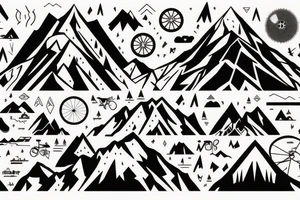 Mountain bike with mountain in background tattoo idea