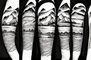 Mountain bike with mountain in background tattoo idea