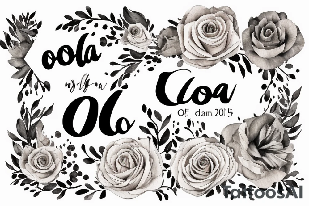 the name LOLA with her DOB as 06.07.2015 tattoo idea