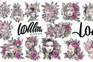 the name LOLA with her DOB as 06.07.2015 tattoo idea