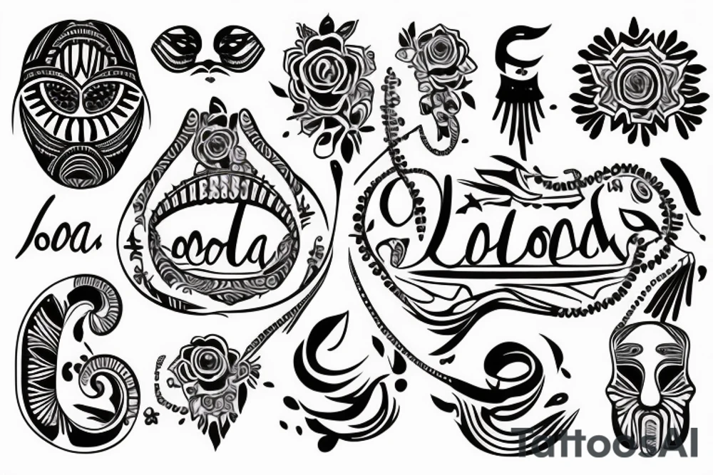the name LOLA with her DOB as 06.07.2015 tattoo idea