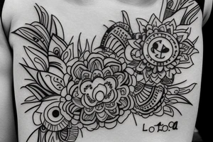 the name LOLA to be tatood on my bicep. nothing too large. with a focus on the text tattoo idea