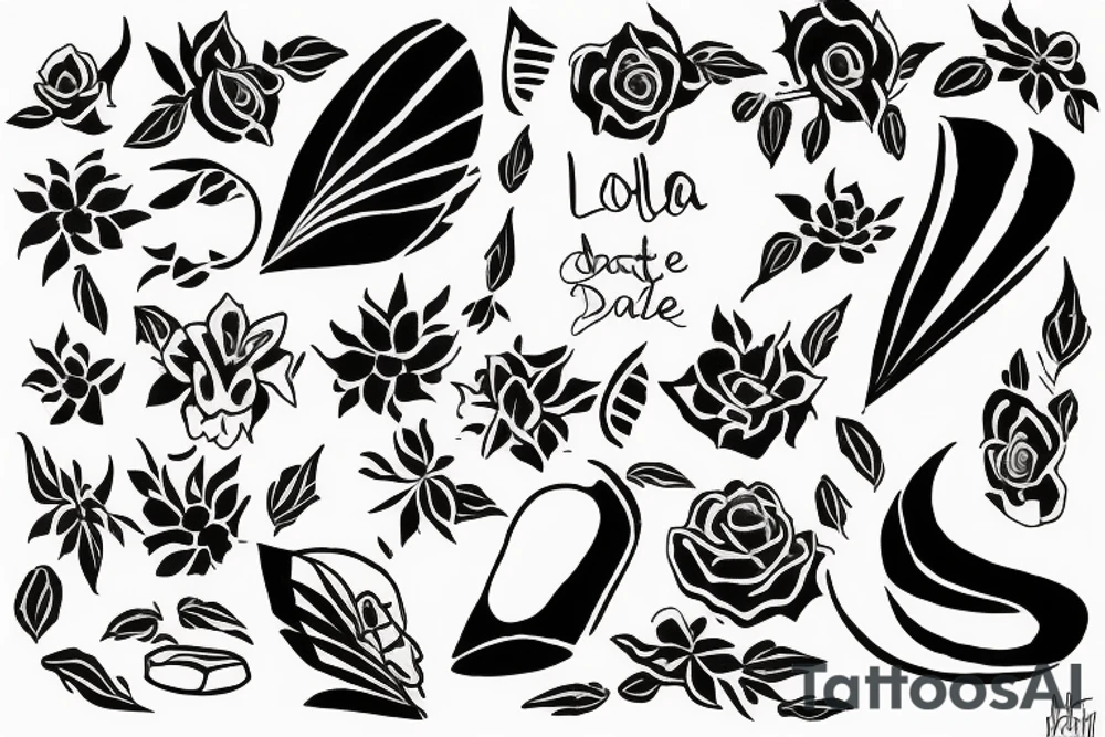 the name Lola and the date 6.7.15 tattoo idea