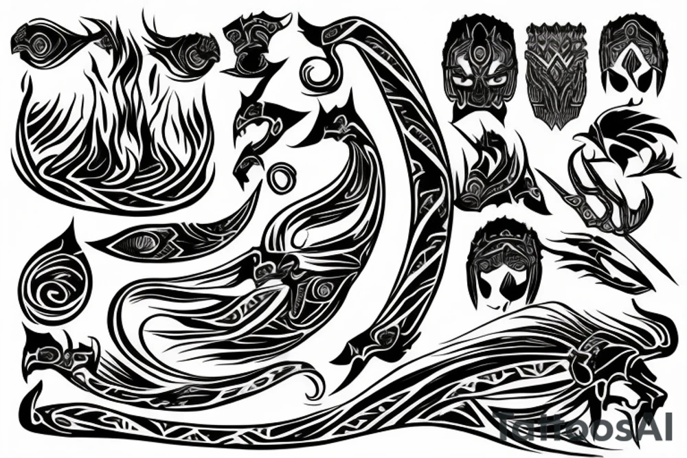 A long flame tattoo idea