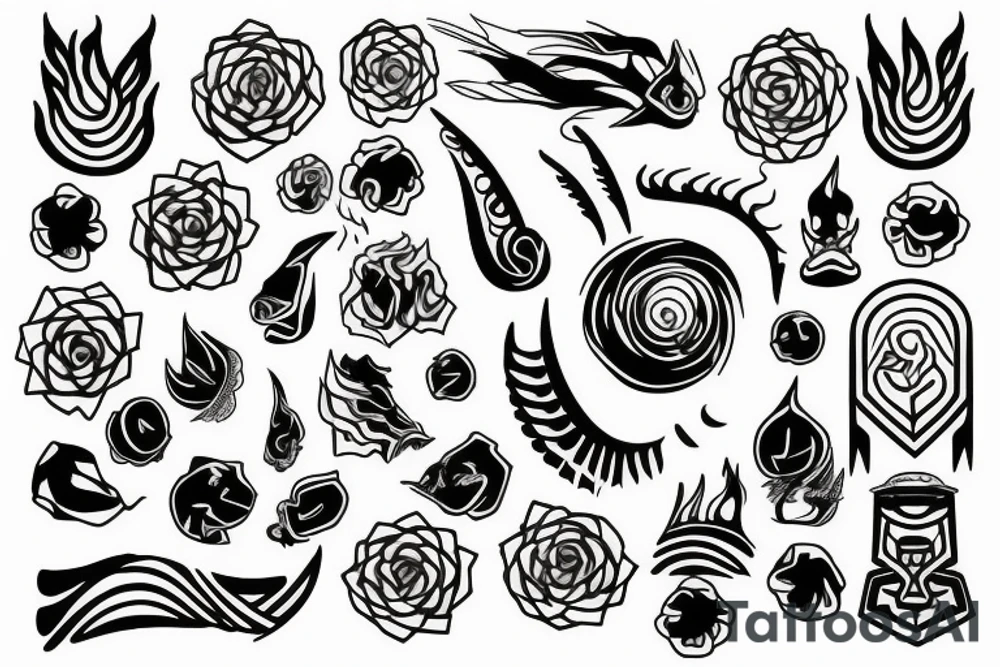 A long flame tattoo idea