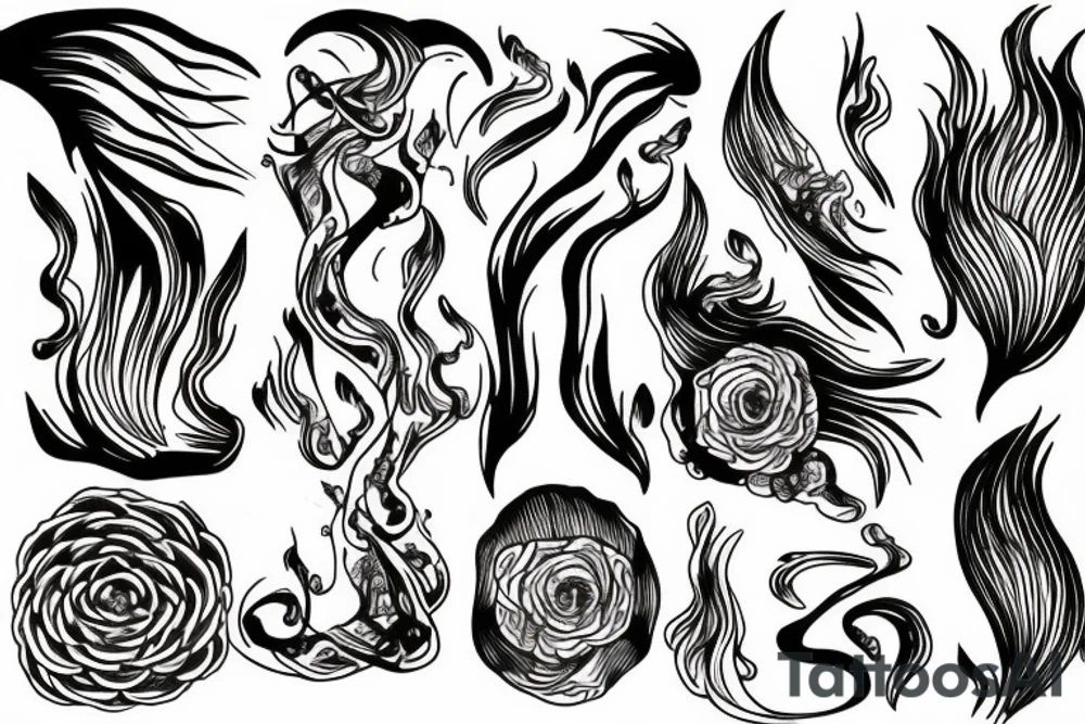 A long flame tattoo idea