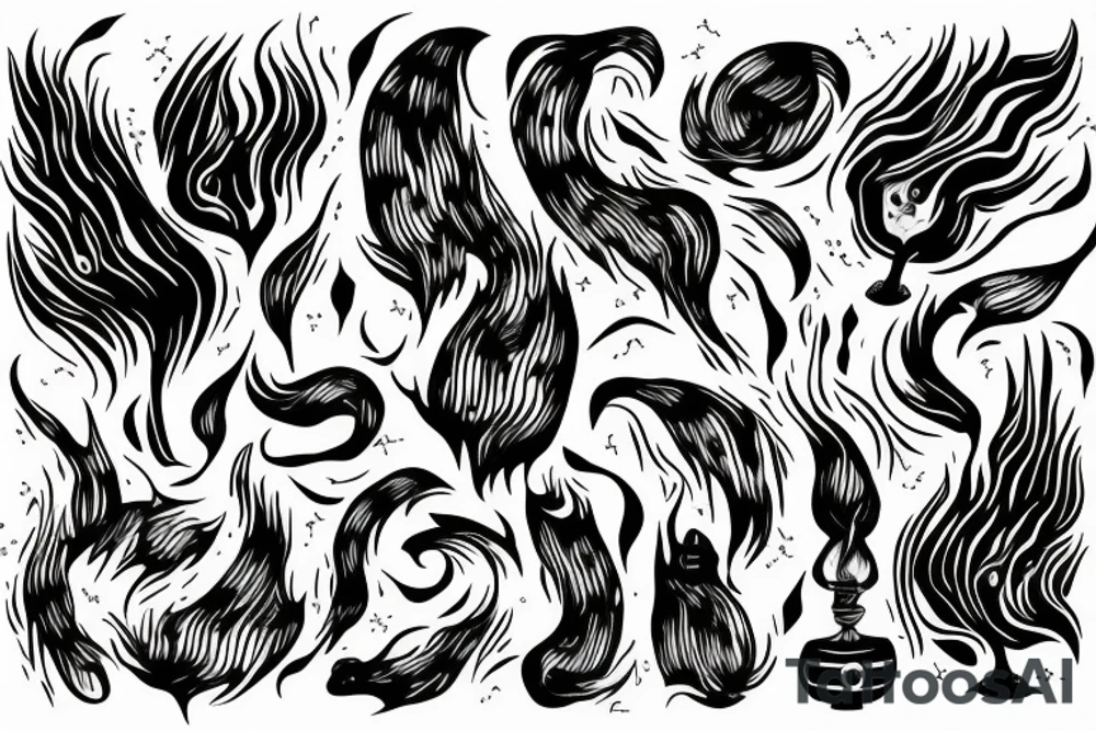 A long flame tattoo idea