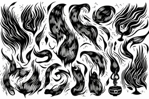 A long flame tattoo idea