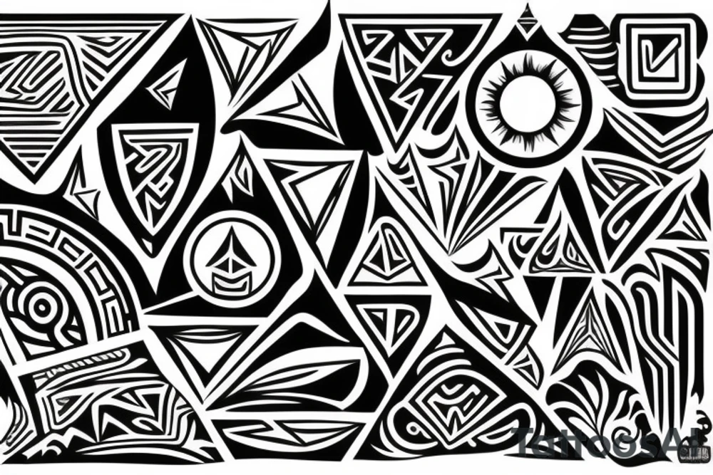 sun with triangle points tattoo idea