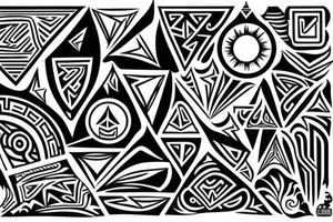 sun with triangle points tattoo idea