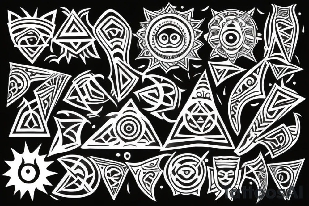 sun with triangle points tattoo idea