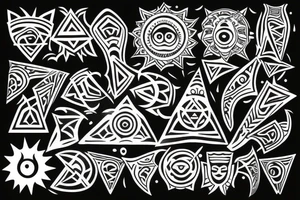 sun with triangle points tattoo idea