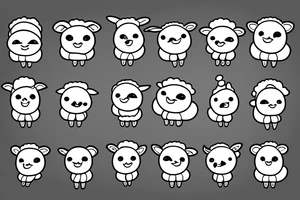 a baby sheep with long ears and round eyes tattoo idea