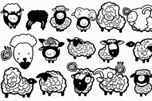 a baby sheep with long ears tattoo idea