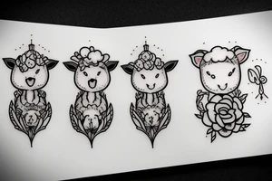 a baby sheep with long ears tattoo idea