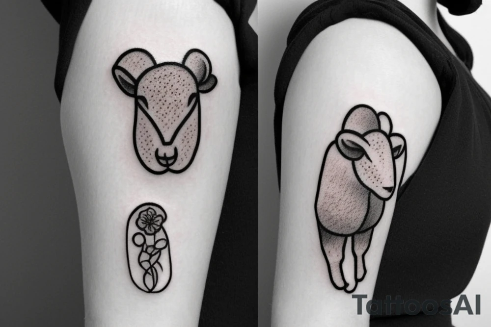 a baby sheep with long ears tattoo idea