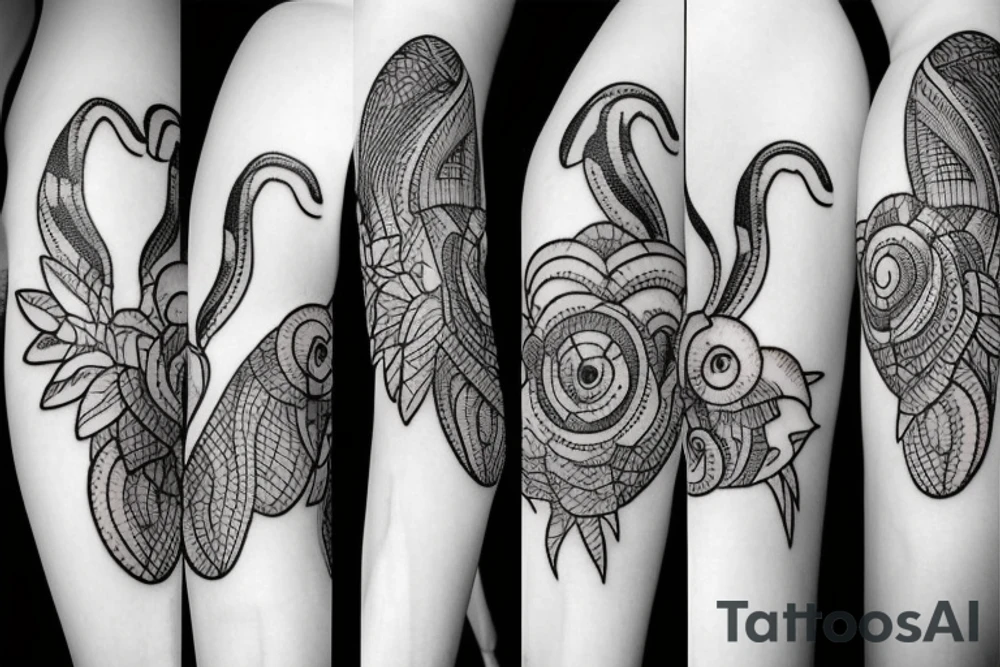 a sheep with long ears tattoo idea