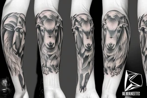 a sheep with long ears tattoo idea