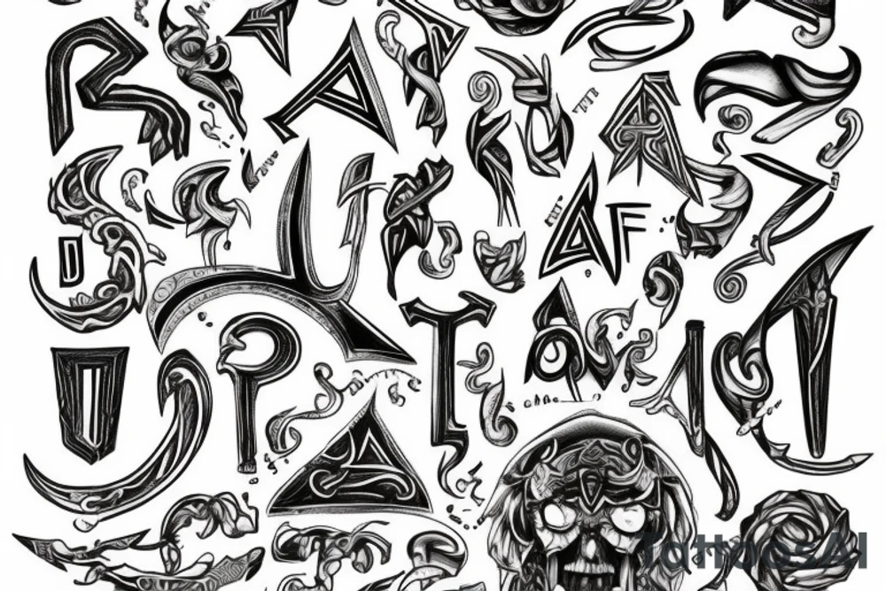 Sebastian in rune letters tattoo idea