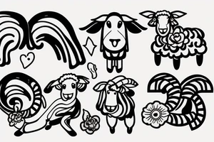 a cartoon sheep with long ears tattoo idea