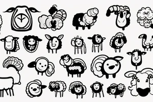 a cartoon sheep with long ears tattoo idea