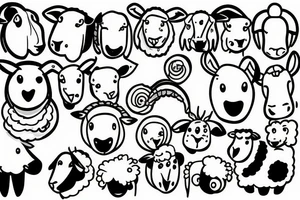 a cartoon sheep with long ears tattoo idea