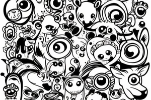 a cartoon sheep with big eyes tattoo idea