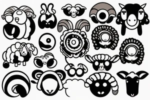 a cartoon sheep with big eyes tattoo idea