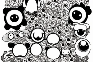 a cartoon sheep with big eyes tattoo idea