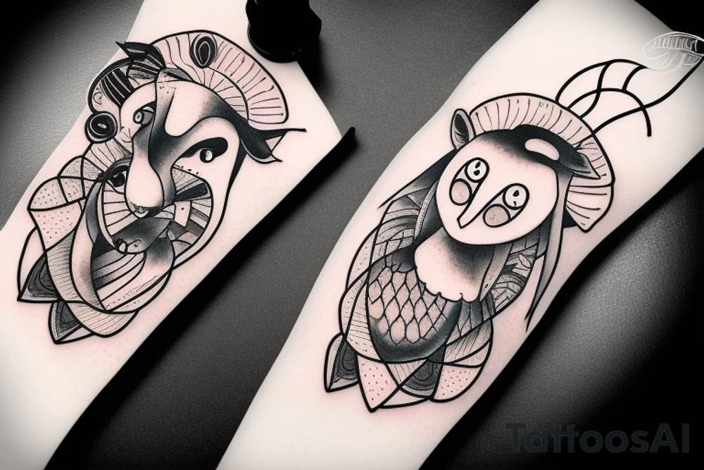 a sheep with big eyes tattoo idea