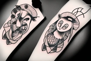 a sheep with big eyes tattoo idea