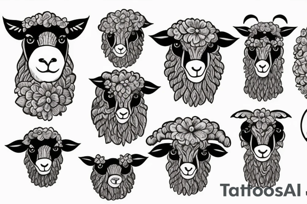 a sheep with big eyes tattoo idea
