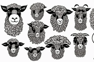a sheep with big eyes tattoo idea